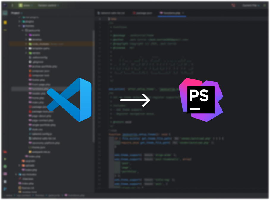 Image of Switching From VSCode To PhpStorm Website
